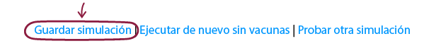 Enlaces con el texto "Guardar simulación&r marcado