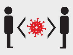 Social distancing and virus icon